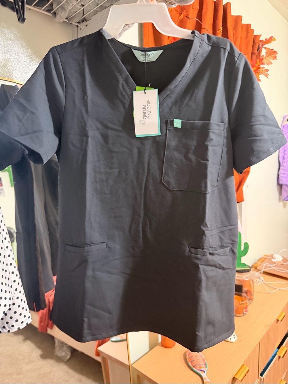 Women’s Grey V-Neck Scrub Top